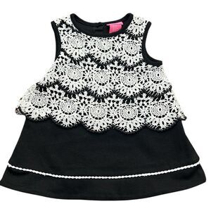 Isaac‎ Mizrahi Girls Black White Lace Overlay Dress Size 2T. Simply Beautiful!